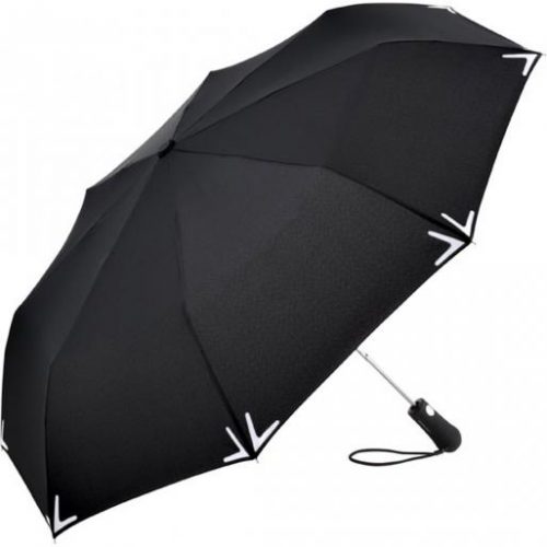 Paraguas plegable personalizado reflectante con luz LED negro