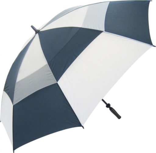 Paraguas golf antiviento con funda bicolor marino/blanco