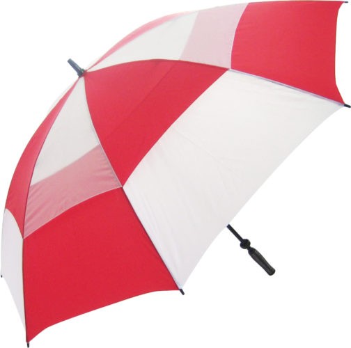 Paraguas golf antiviento con funda bicolor rojo/blanco