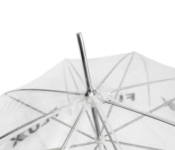 Paraguas personalizado transparente PVC cupula contera