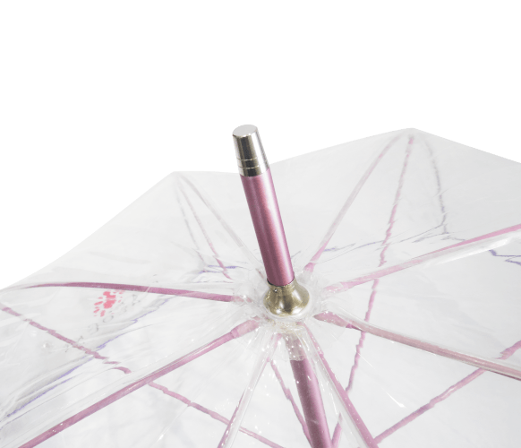 Paraguas transparente PVC personalizado color contera