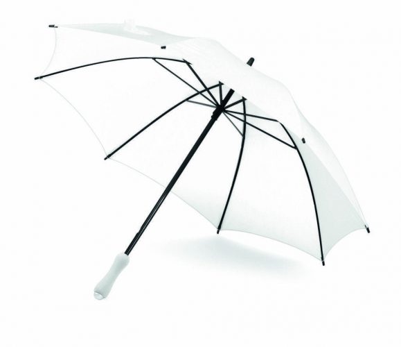 Paraguas personalizado con funda bandolera blanco