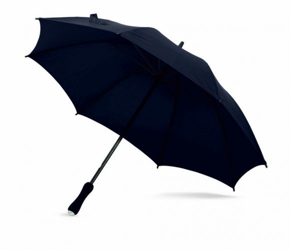 Paraguas personalizado con funda bandolera negro abierto