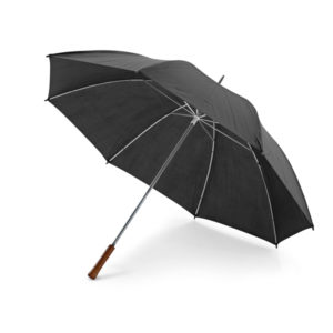 Paraguas barato tamaño golf con mango de madera negro
