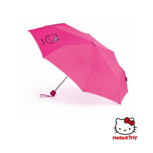 Paraguas personalizado infantil plegable Hello Kitty abierto