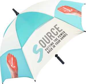 Paraguas personalizado regalo publicitario antiviento abierto