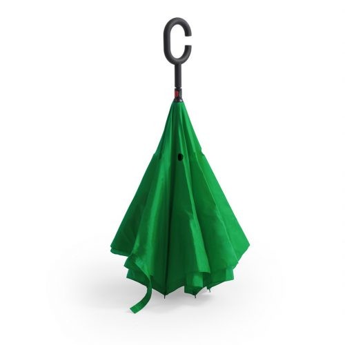 Paraguas personalizado reversible ergonomico verde