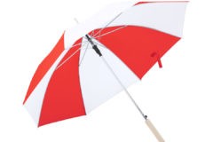 Paraguas combinado rojo y blanco