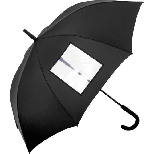 Paraguas personalizado de seguridad con ventana transparente negro