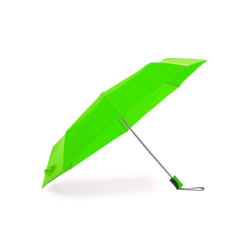 Paraguas plegable con cubierta, mango y funda en verde lima