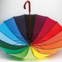 Paraguas personalizado arcoíris 16 paneles multicolor interior