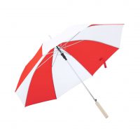 Paraguas combinado rojo y blanco